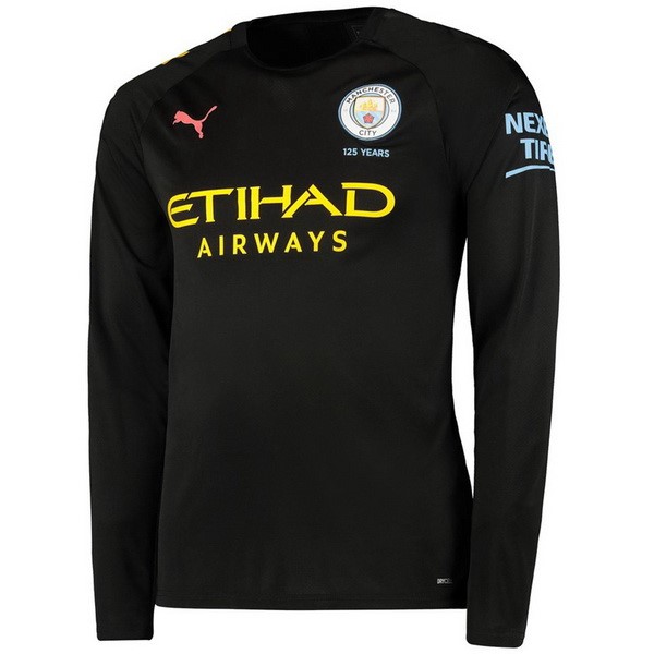 Camiseta Manchester City Segunda equipo ML 2019-20 Negro